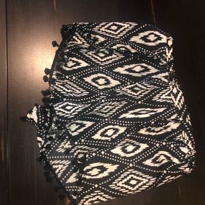 Black and White Shorts with Bead Detailing